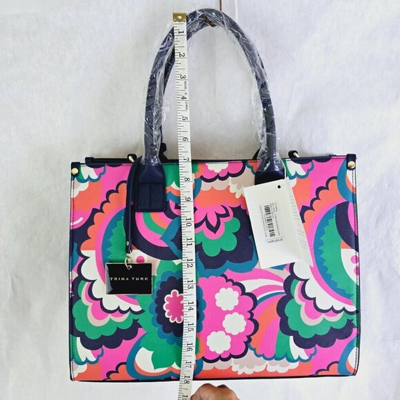 Trina Turk Tote Cloud Waves 60s 70s Colorful Shoulder Strap NWT MSRP 195.00 - Picture 3 of 7